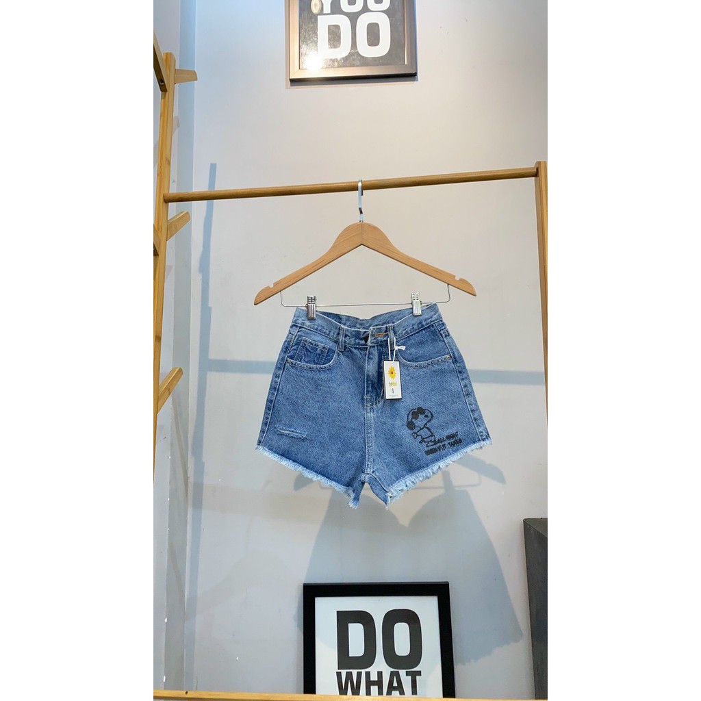 Quần short jean nữ lưng cao King168 , quần short nữ cao cấp QS14