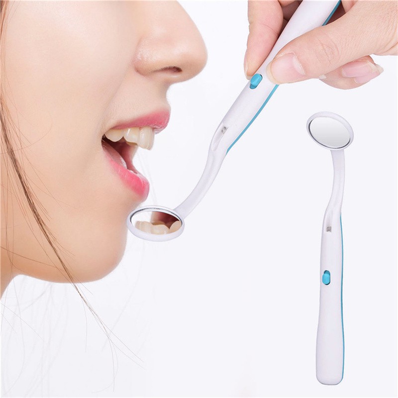 Gương soi CkeyiN chăm sóc răng miệng có đèn LED tiện dụng