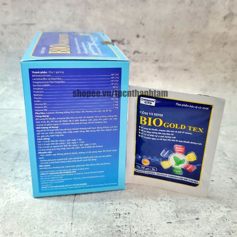 Cốm vi sinh BIOGOLD TEX  bổ sung lợi khuẩn, cải thiện hệ đường ruột cho bé – Hộp 30 gói