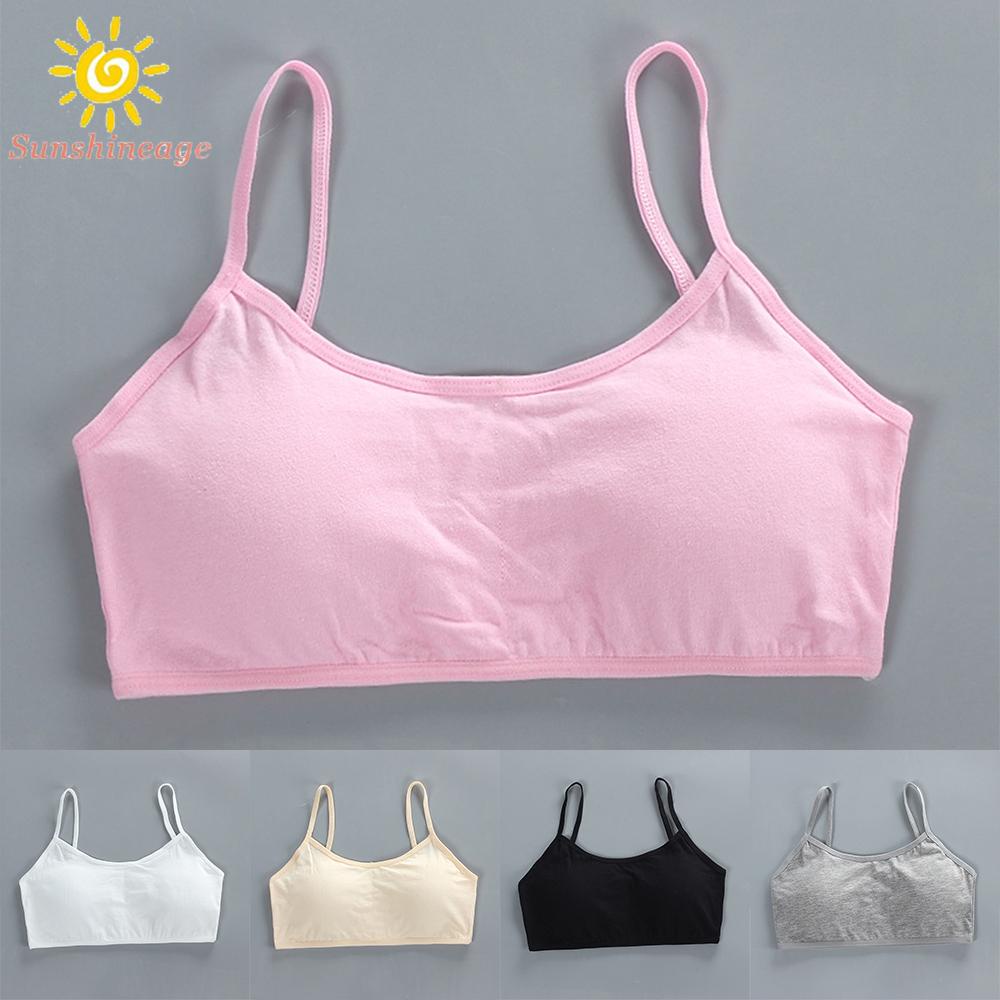 Áo Lót Crop Top Màu Trắng/Đen/Xám Thời Trang Mùa Hè Cho Bé Gái Từ 9-12 Tuổi