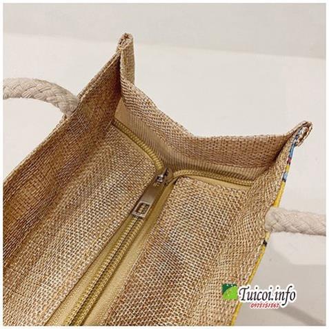 Túi cói mini hàng đẹp đi du lịch , túi tote xách mini đi biển nữ đẹp thời trang dễ thương cute cá tính phong cách PK Tku
