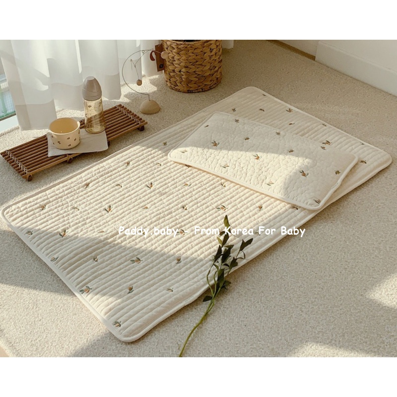 &lt;Có sẵn&gt; Thảm,gối điều hòa Dottodot Malolotte Hàn Quốc cho bé thêu quilting - made in Korea