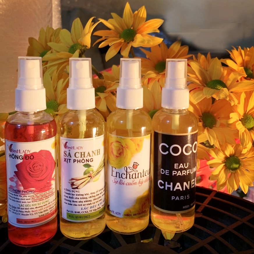 Chai Xịt thơm phòng BestLADY : SẢ CHANH - HOA HỒNG - HOA LY - HOA NHÀI -  LAVENDER....Hơn cả sự đẳng cấp!