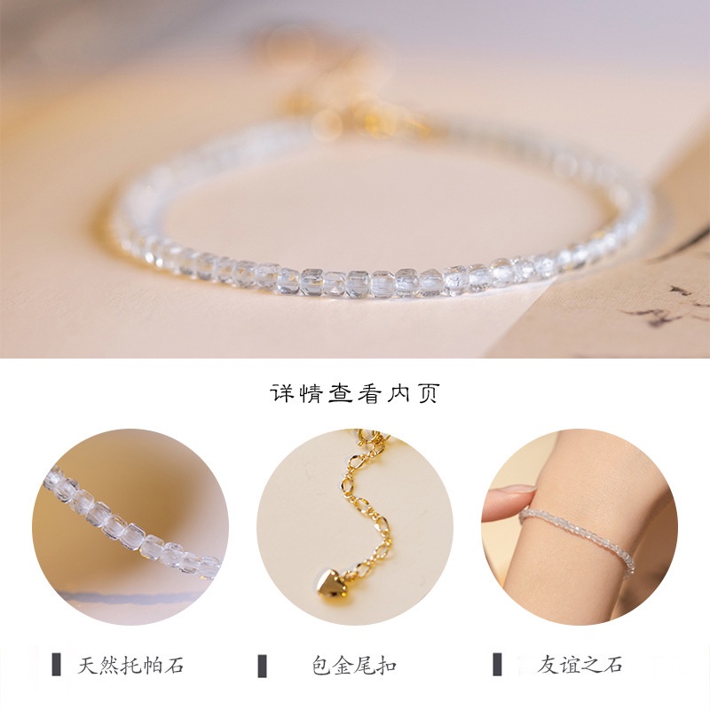 [Hàng Mới Về] Vòng Tay Đính Đá Xanh Dương Sáng Phong Cách Cá Tính Thời Trang Mùa Hè Cho Nữ