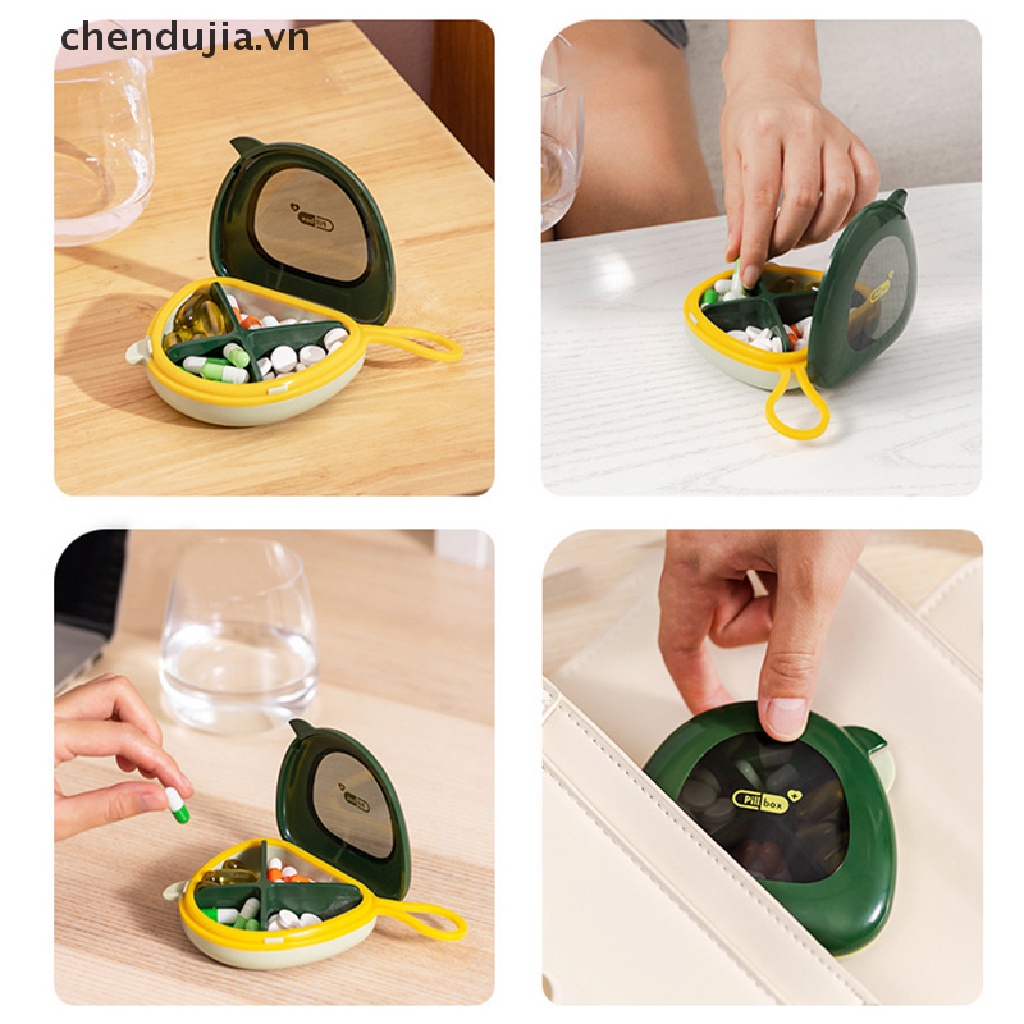 Hộp Đựng Thuốc 4 Ngăn Chống Thấm Nước Du Lịch Tiện Lợi