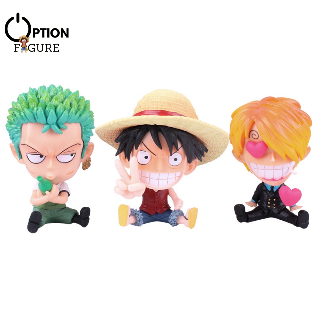 Mô Hình One Piece Anime Chibi Luffy Zoro Sanji Nami Robin Chopper Franky Brook Hancok Dofla, Figure team Luffy decor