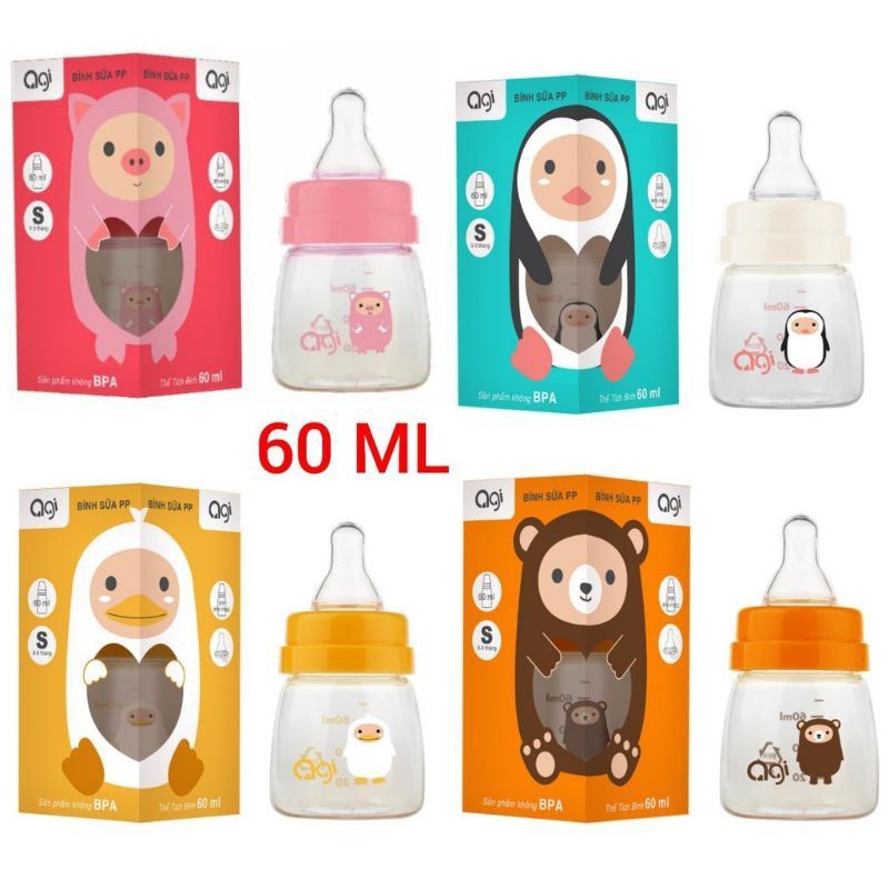 Bình sữa cổ hẹp Agi PP 140ml .