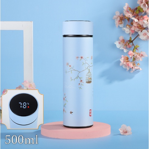 Bình giữ nhiệt thông minh iMeBoBo 2022,hiển thị nhiệt độ dung tích 500ml thép không gỉ 304 phong cách cổ trang, cảm ứng
