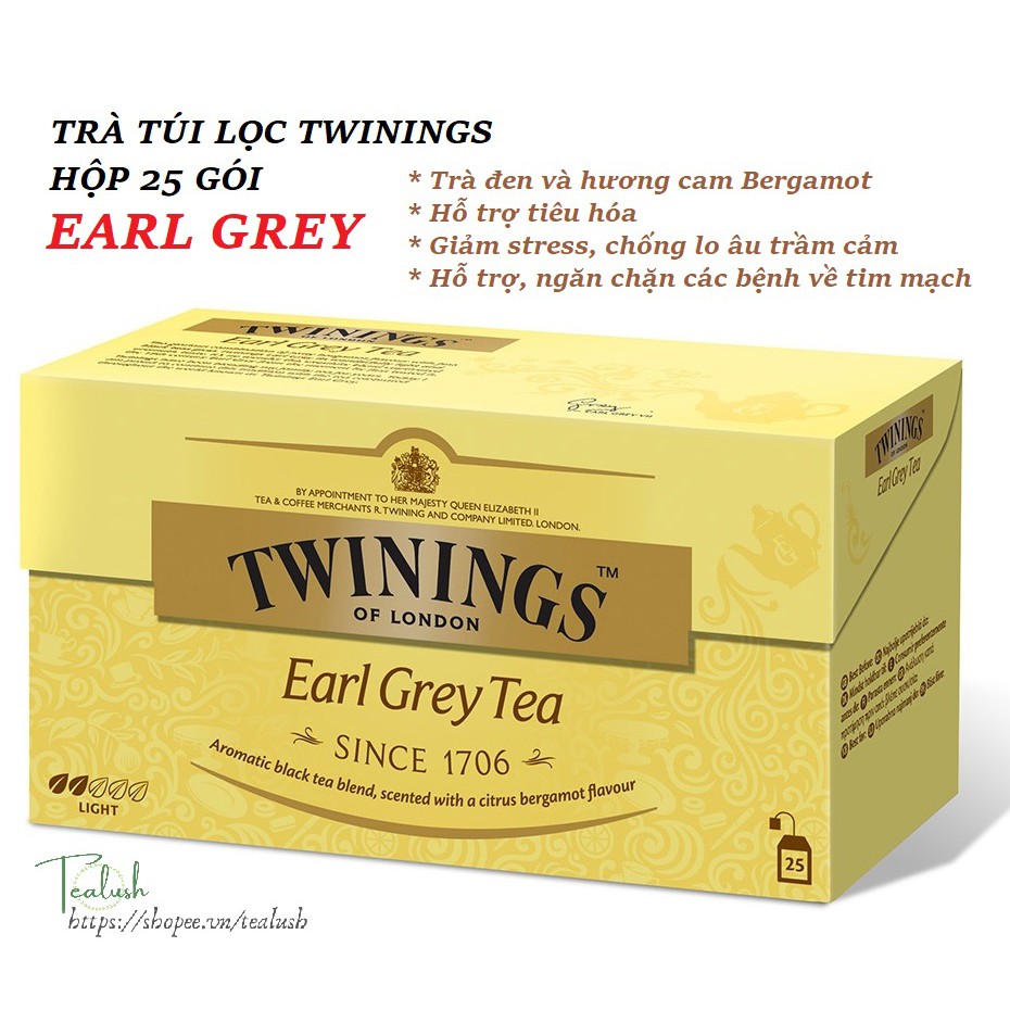 TRÀ TÚI LỌC TWININGS EARL GREY