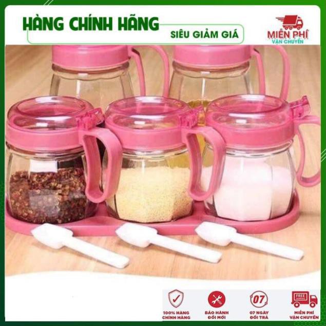 Lọ Đựng Gia Vị Thủy Tinh Bộ 5 Món 3 Lọ Đựng Gia Vị 2 Lọ Đựng Dung Dịch