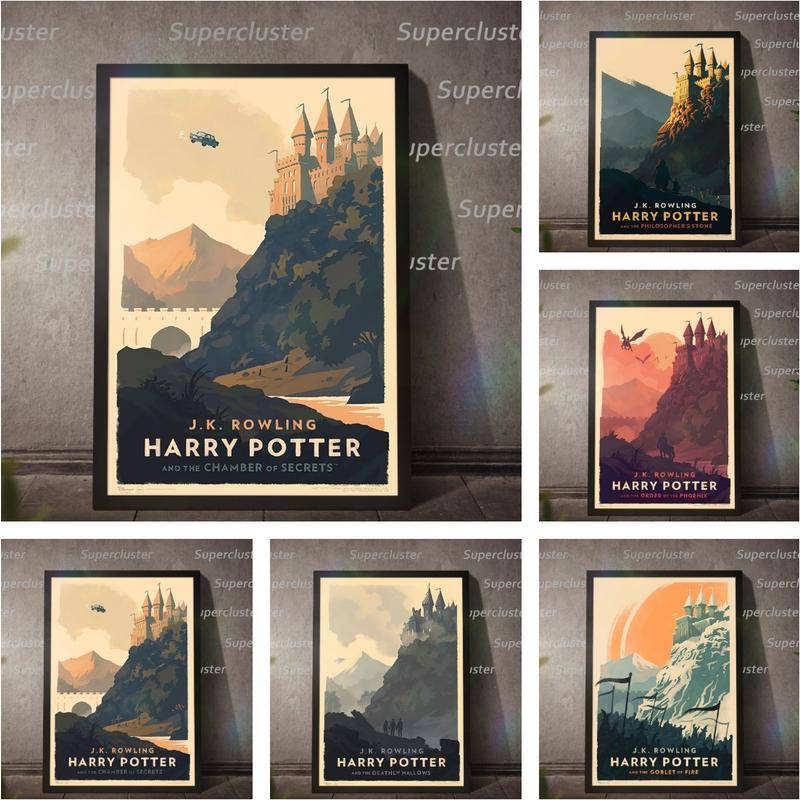 Tranh Vải Cuốn Treo Tường Họa Tiết Harry Potter