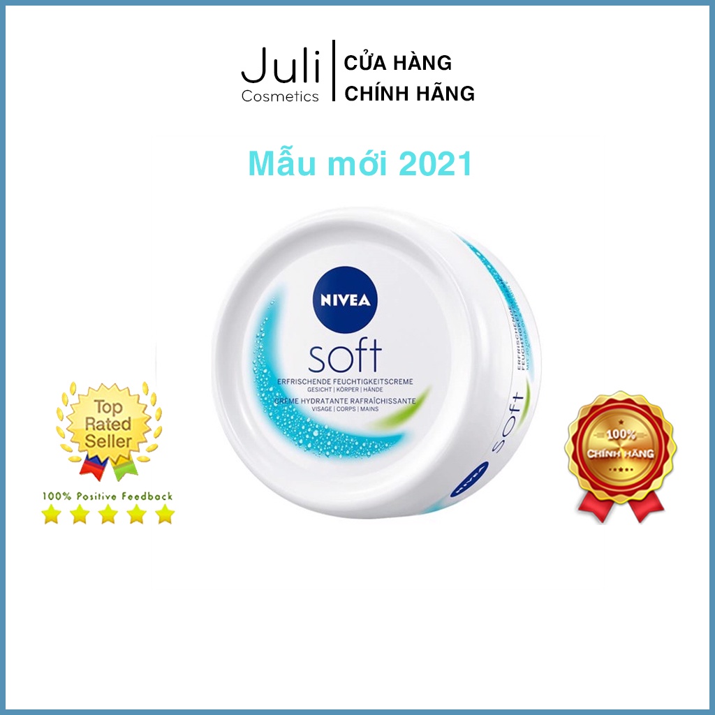 Kem dưỡng ẩm Nivea Soft 200ml cho làn da khô, nứt nẻ Mẫu Mới 2021