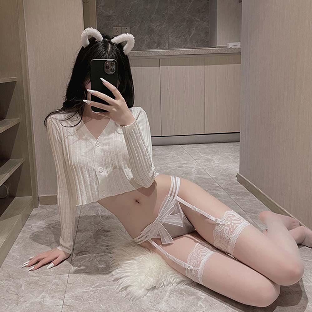 Quần Lót Lưới Lưng Thấp Đính Nơ Gợi Cảm Cho Nữ