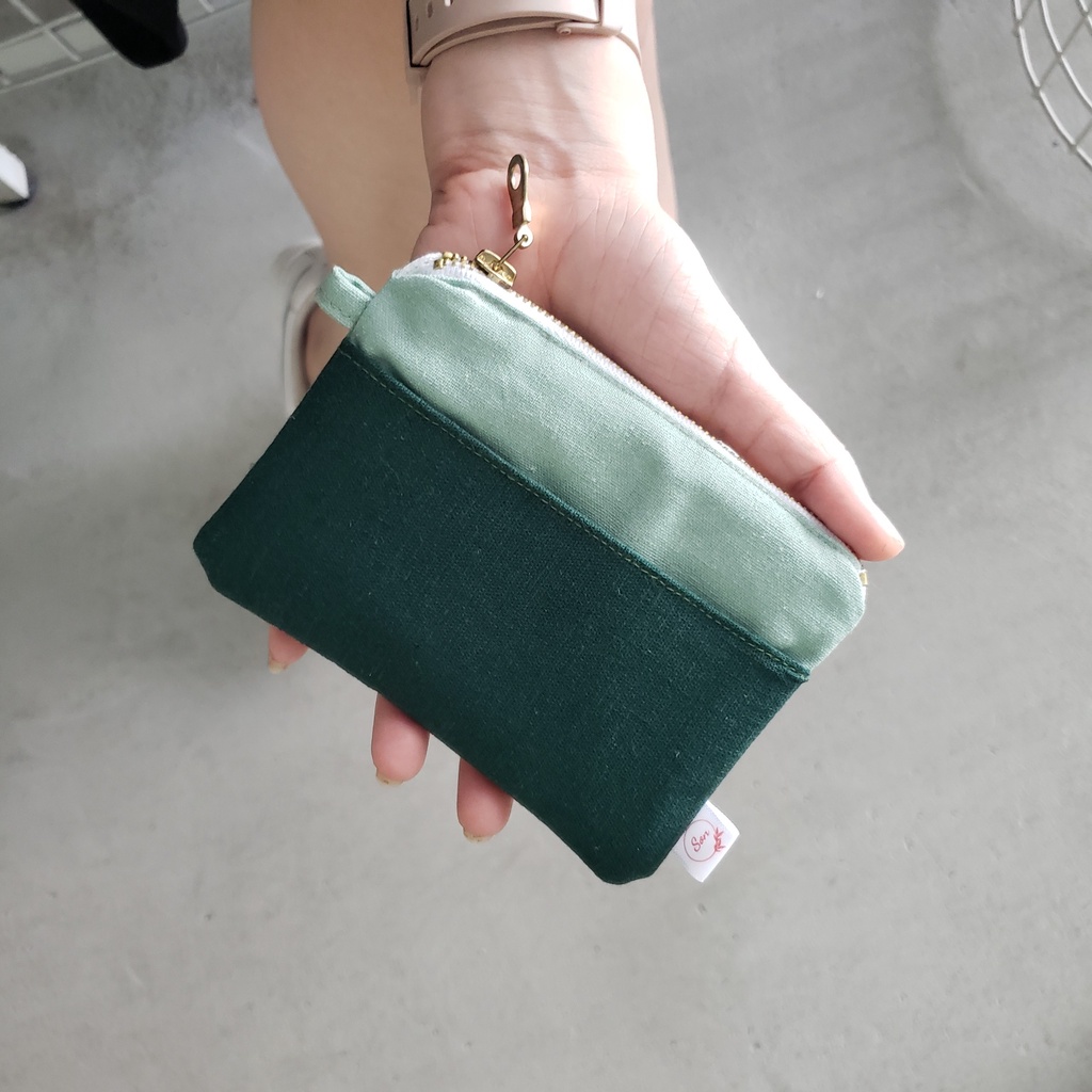 Ví Nữ Mini Handmade Vải Linen Phối Màu Phong Cách Hàn Quốc