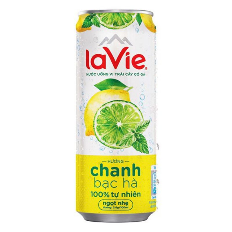 Thùng 24 lon NGK Lavie có gas vị trái cây 330ml