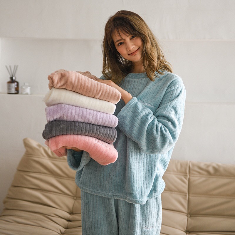 Bộ nỉ bông gân tăm lông cừu Unisex siêu ấm