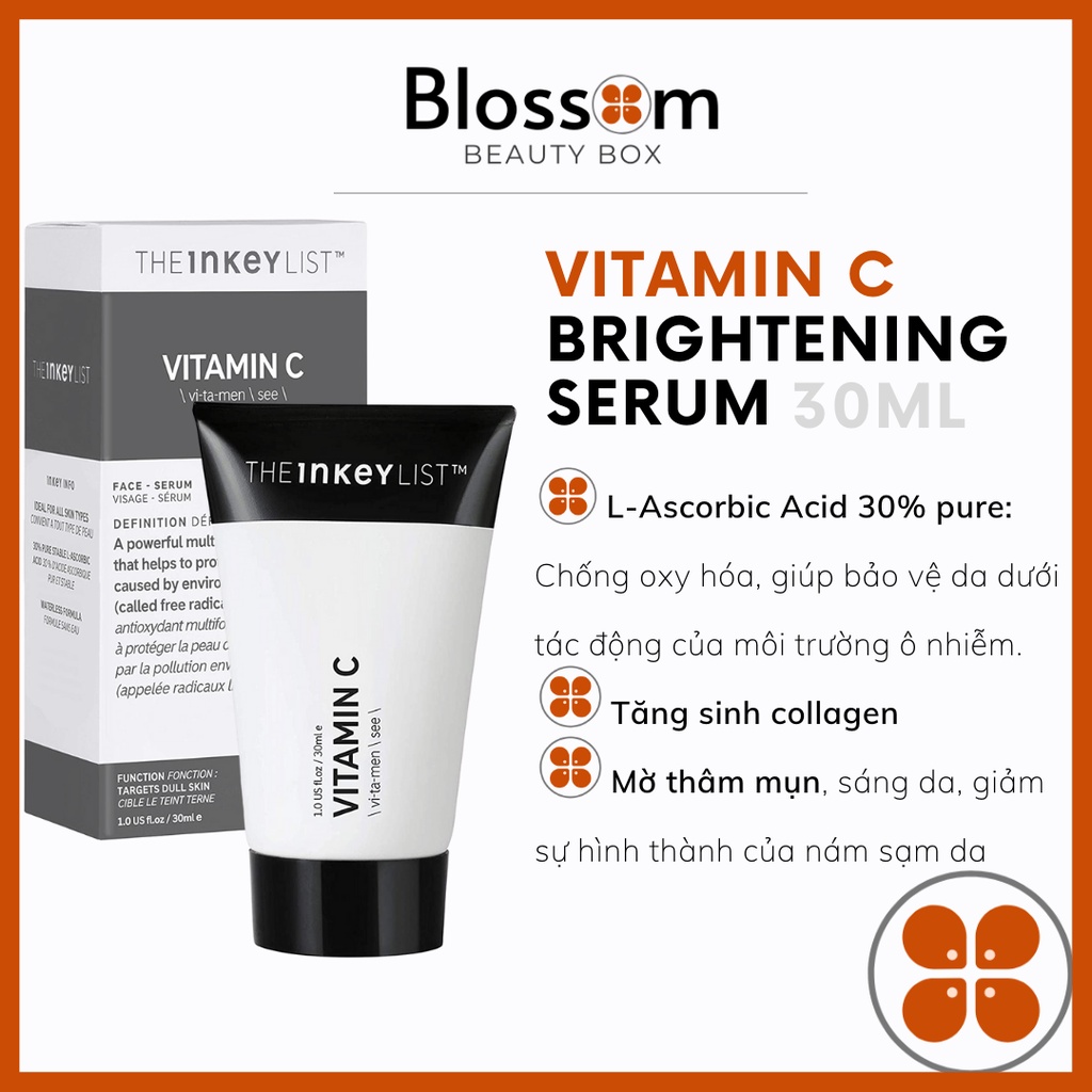 Serum Vitamin C sáng da mờ thâm THE INKEY LIST 30ML