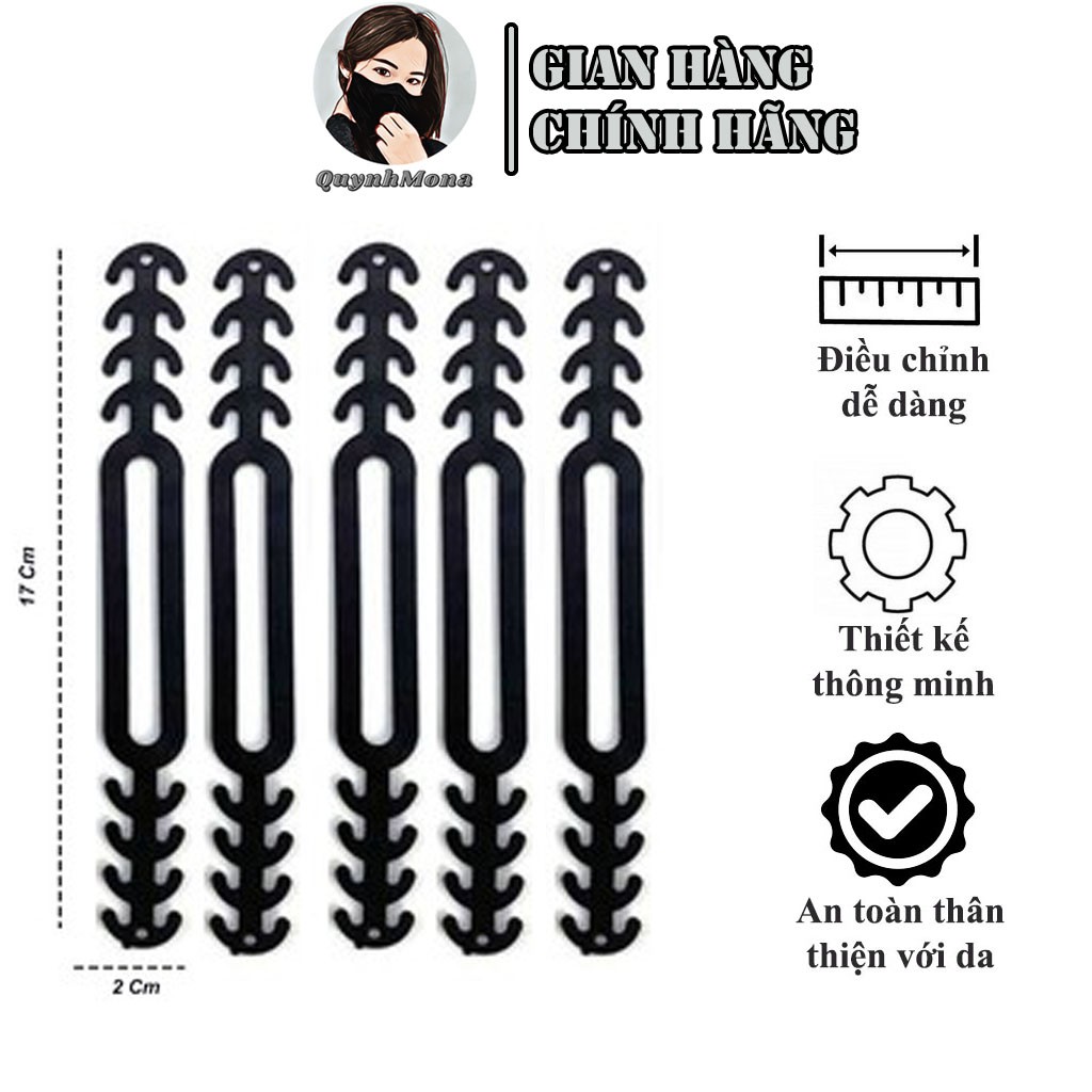 Dây Đeo Khẩu Trang Quynhmona Silicon Chống đau tai Hàn quốc cho bé và người lớn Quai đeo hỗ trợ