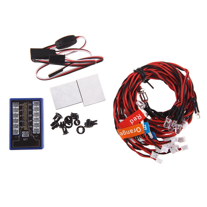 Bộ Hệ Thống Đèn Nhấp Nháy 12 LED Cho Xe Điều Khiển 1/10 1/8 TAMIYA Axial SCX10 Traxxas TRX4 RC