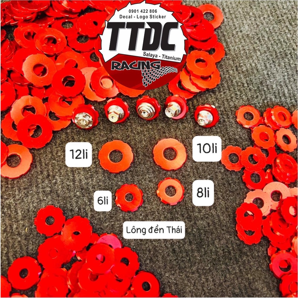 Lông đền nhôm mẫu bánh răng mới nhất 2022 đủ size 6li/8li/10li/12li gắn mọi vị trí 🇻🇳