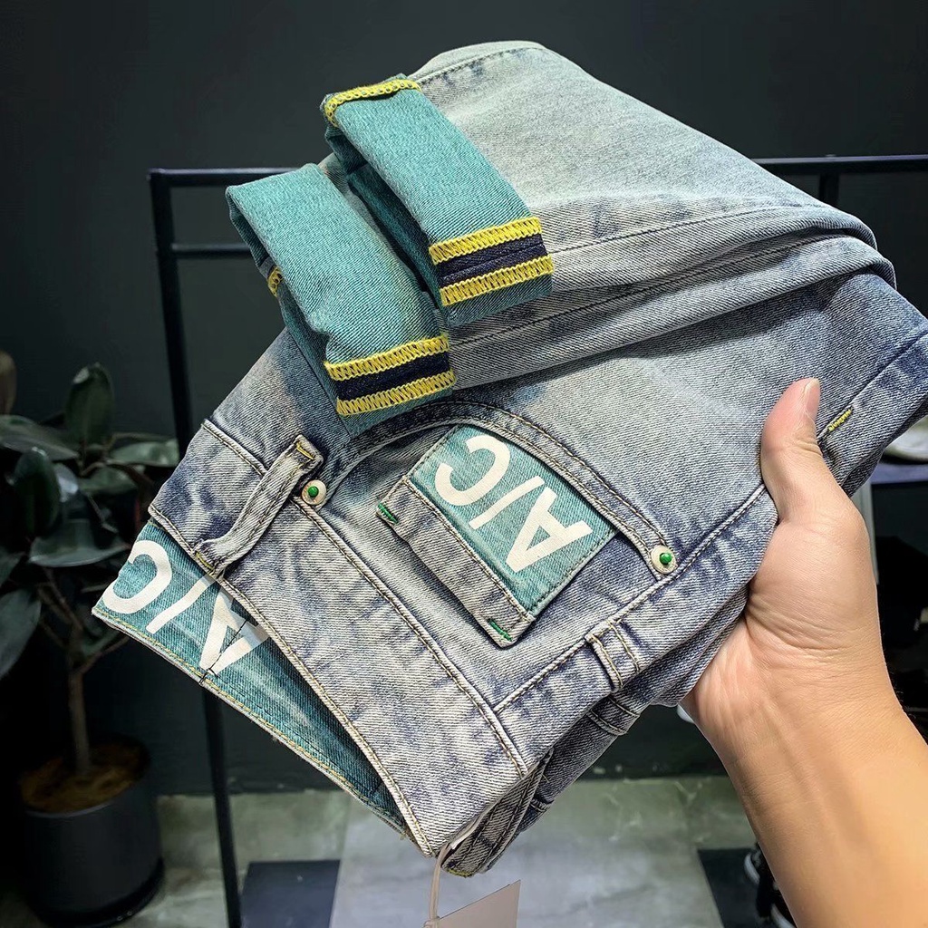 Quần Jeans Denim Dáng Ôm Co Giãn Thời Trang Xuân Hè Mới Cho Nam