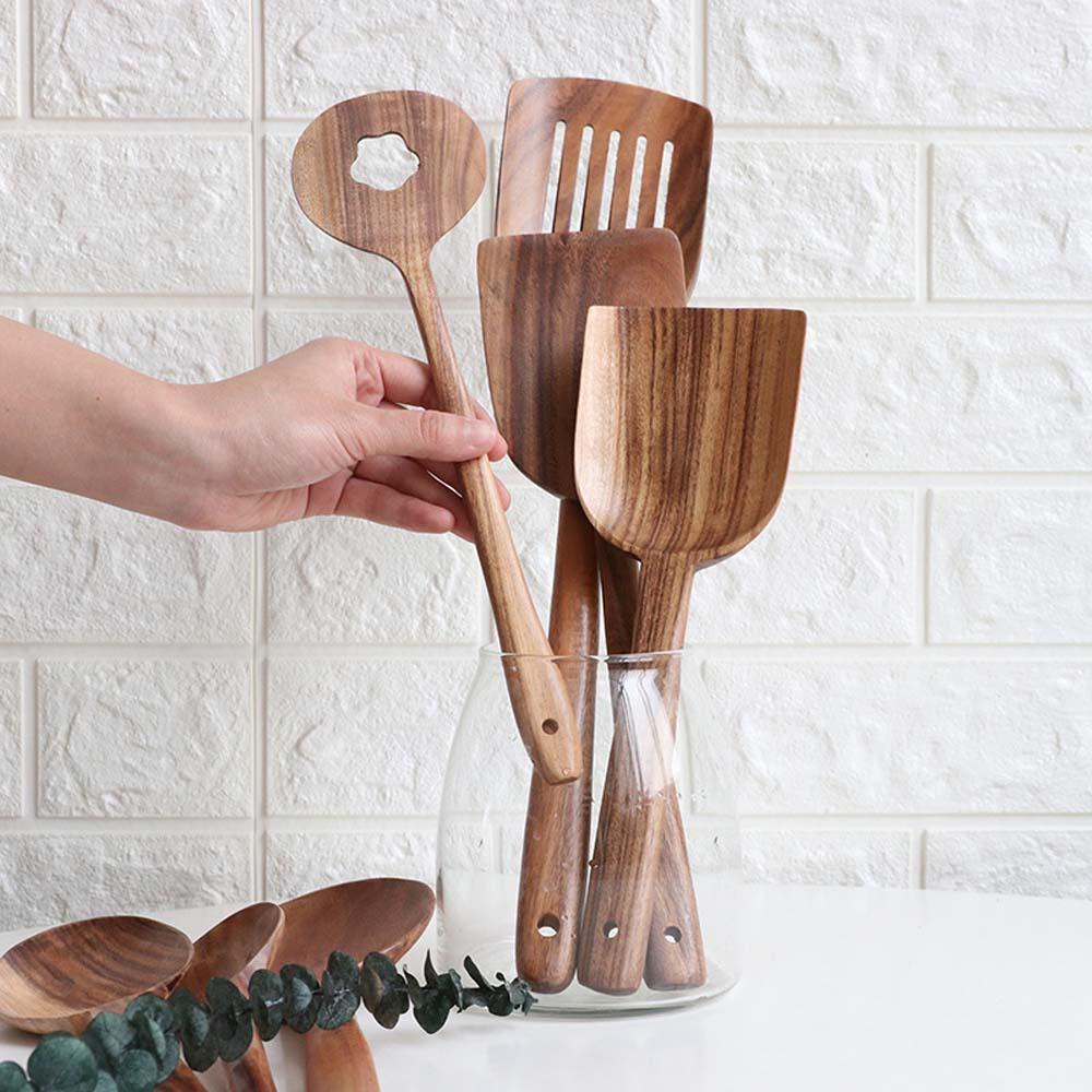 Muỗng Gỗ Cán Dài Dùng Nấu Ăn Tiện Lợi