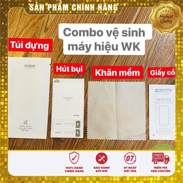 Combo 3 in 1 hiệu WK bộ giấy và vải mềm lau vệ sinh màn hình điện thoại kính laptop macbook ống kính ...