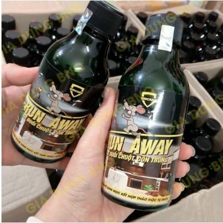 SET 2 CHAI Xịt Đuổi Chuột, muỗi, DÁN, CÔN TRÙNG Thảo Mộc Run Away không mùi, an toàn dung tích 300ml
