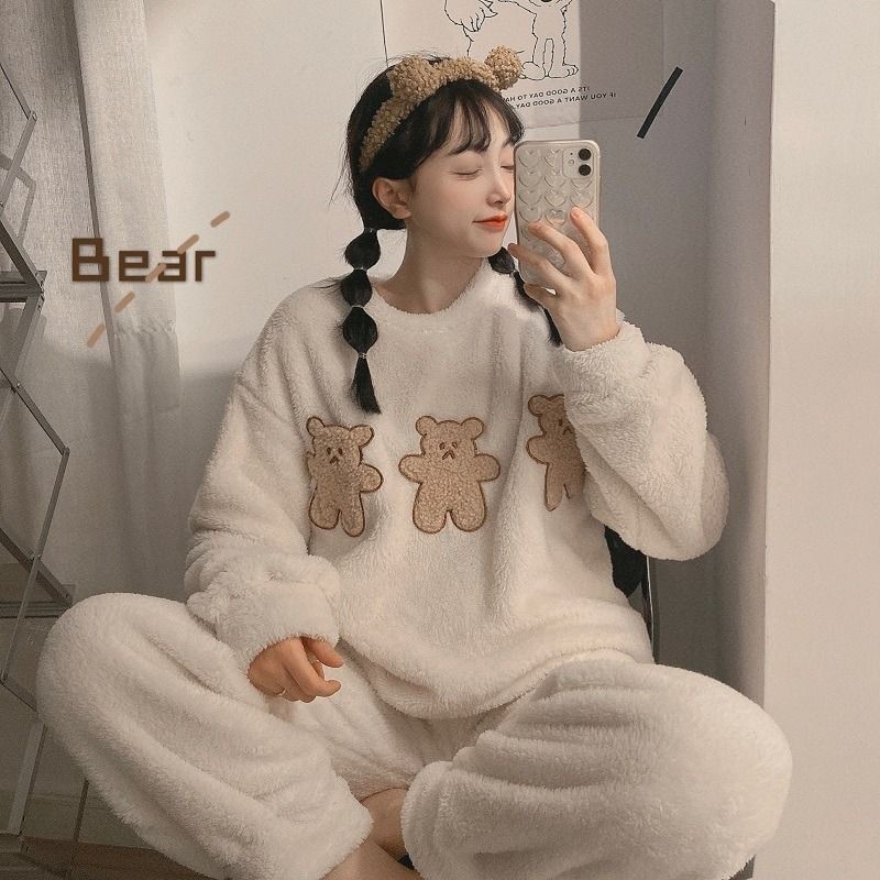 ORDER_ Bộ Ngủ Bông Gấu Mặt Mếu Ulzzang A103