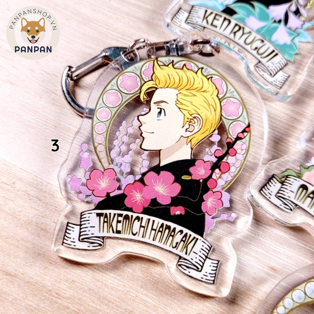 Móc Khoá Anime Mica Acrylic Tokyo Revengers và Hoa - 7 nhân vật (6m)