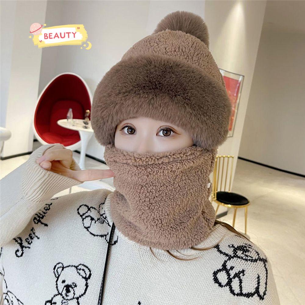 Mũ Trùm Đầu Phối Lông Thú Cho Nữ