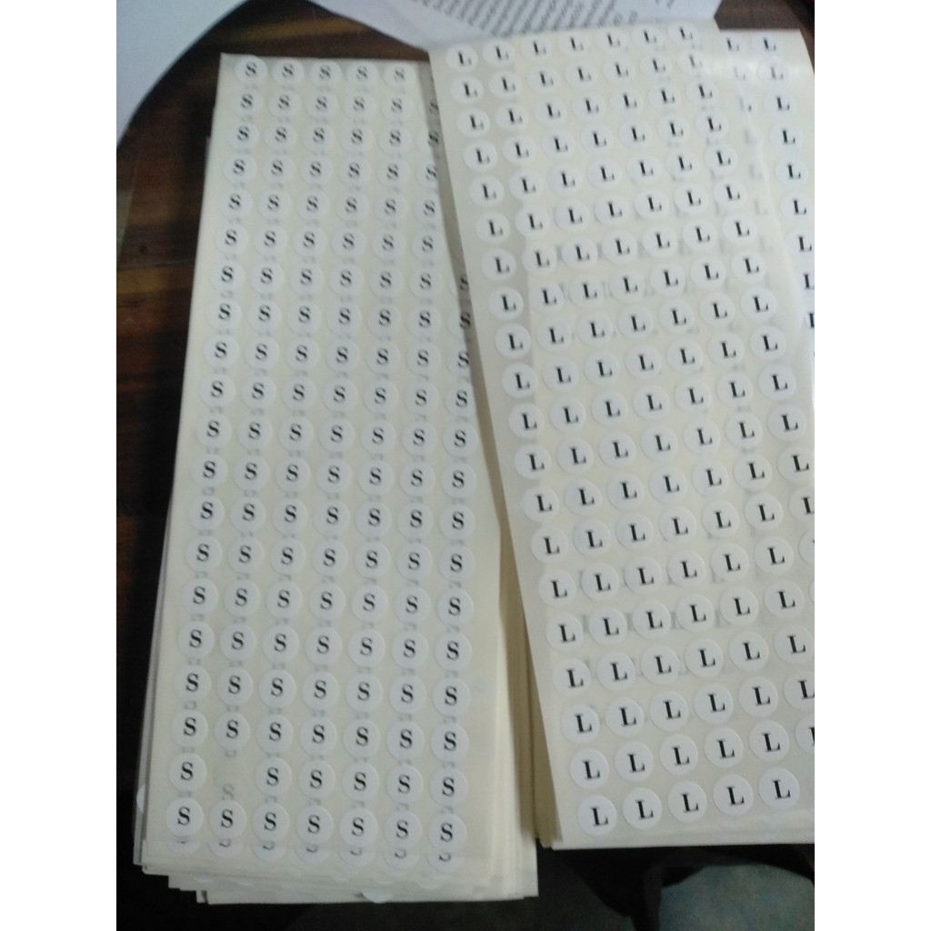 Tem size dán quần áo /dán size quần áo / Sticker dán size_ 1 tờ 140 tem/chất lượng cao.