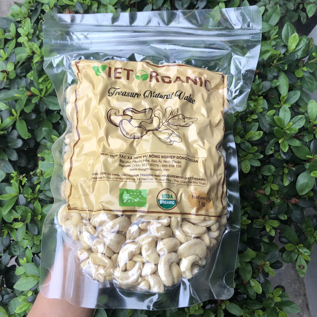 [VIET ORGANIC] HẠT ĐIỀU HỮU CƠ NHÂN TRẮNG TÁCH ĐÔI (1kg) - Organic Cashewnut Kernel Half