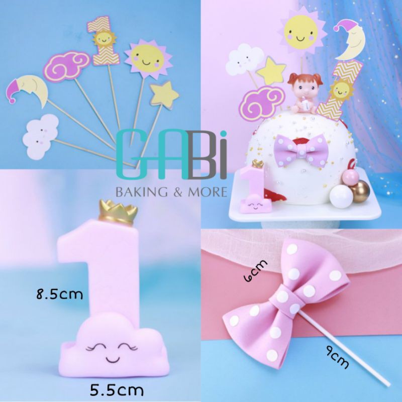 Set trang trí bánh mặt trời số 1 và nơ