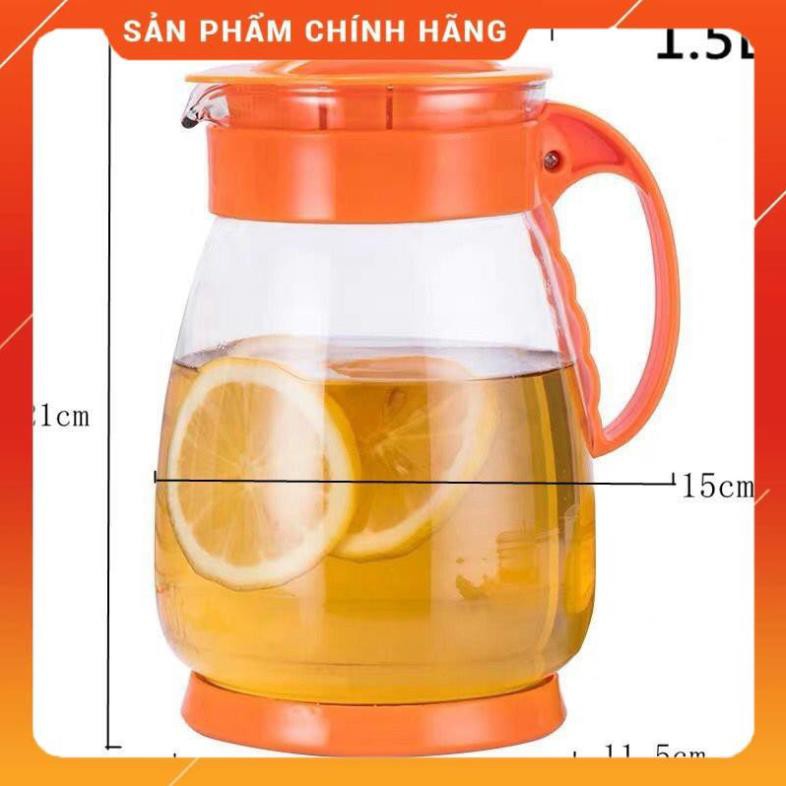 CHÍNH HÃNG -  Ấm pha trà thuỷ tinh 1500ml,bình pha trà thủy tinh ,bình ủ trà cao cấp,bình đựng nước 1500ml