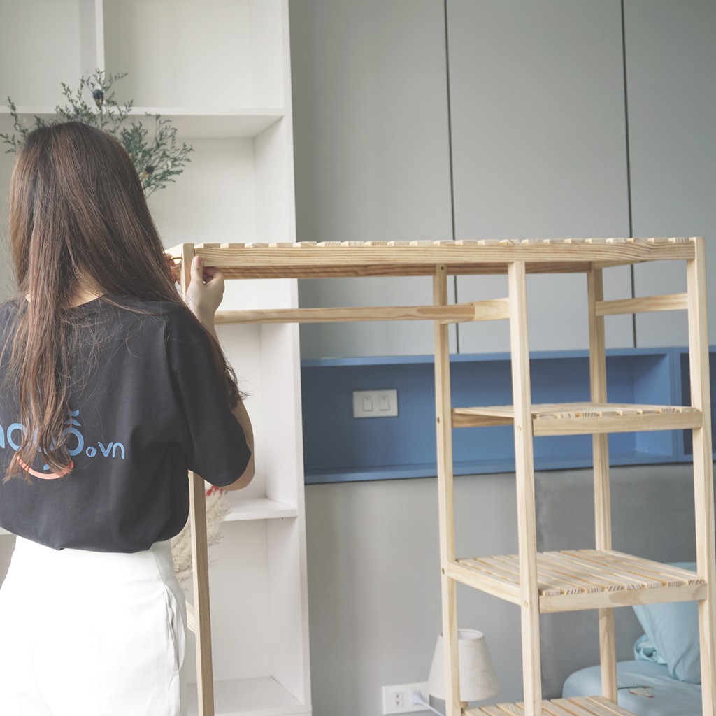Tủ treo quần áo Táo gỗ Decor tủ gỗ thông 2 ngăn phong cách Hàn Quốc | BigBuy360 - bigbuy360.vn