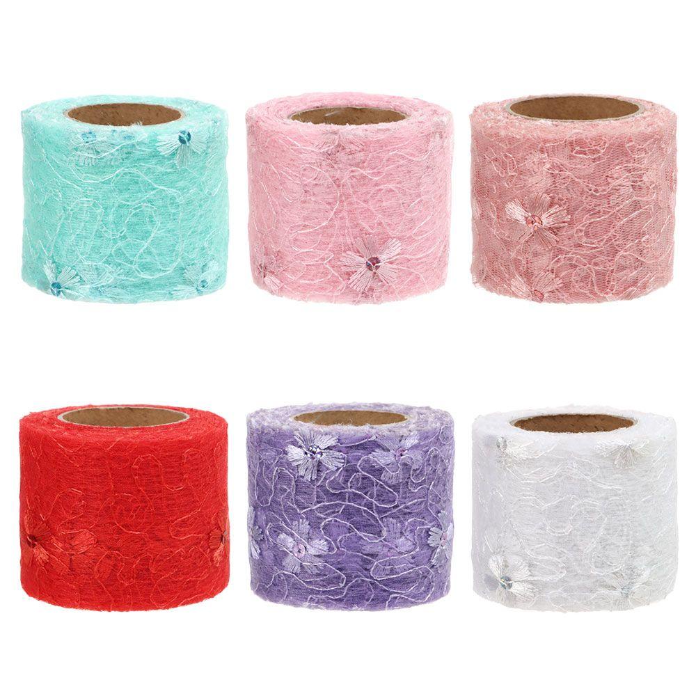 Cuộn Dây Ruy Băng Vải Lưới 6cm 10Yards Dùng Làm Đồ Thủ Công