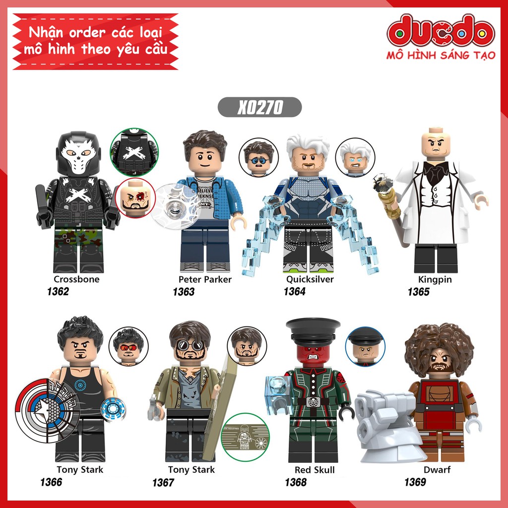 Minifigures các siêu anh hùng trong MCU - Đồ chơi Lắp ghép Xếp hình Mô hình Mini Iron Man XINH X0270