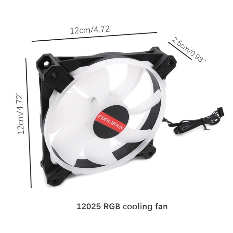VH0H Quạt Tản Nhiệt, Fan Led RGB Coolmoon V5 - Đồng Bộ Hub Coolmoon 8 B27