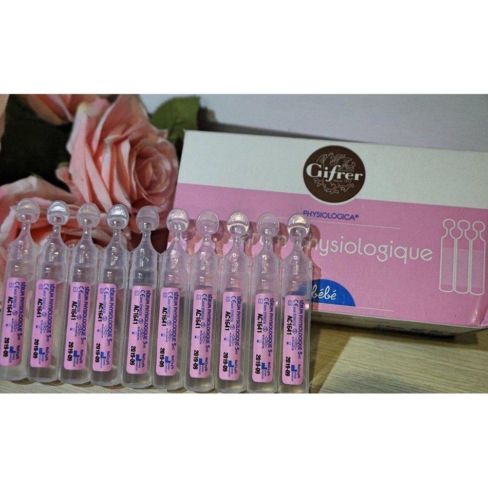 Nước muối sinh lý hộp 40 ống x 5ml Gifrer Physiodose