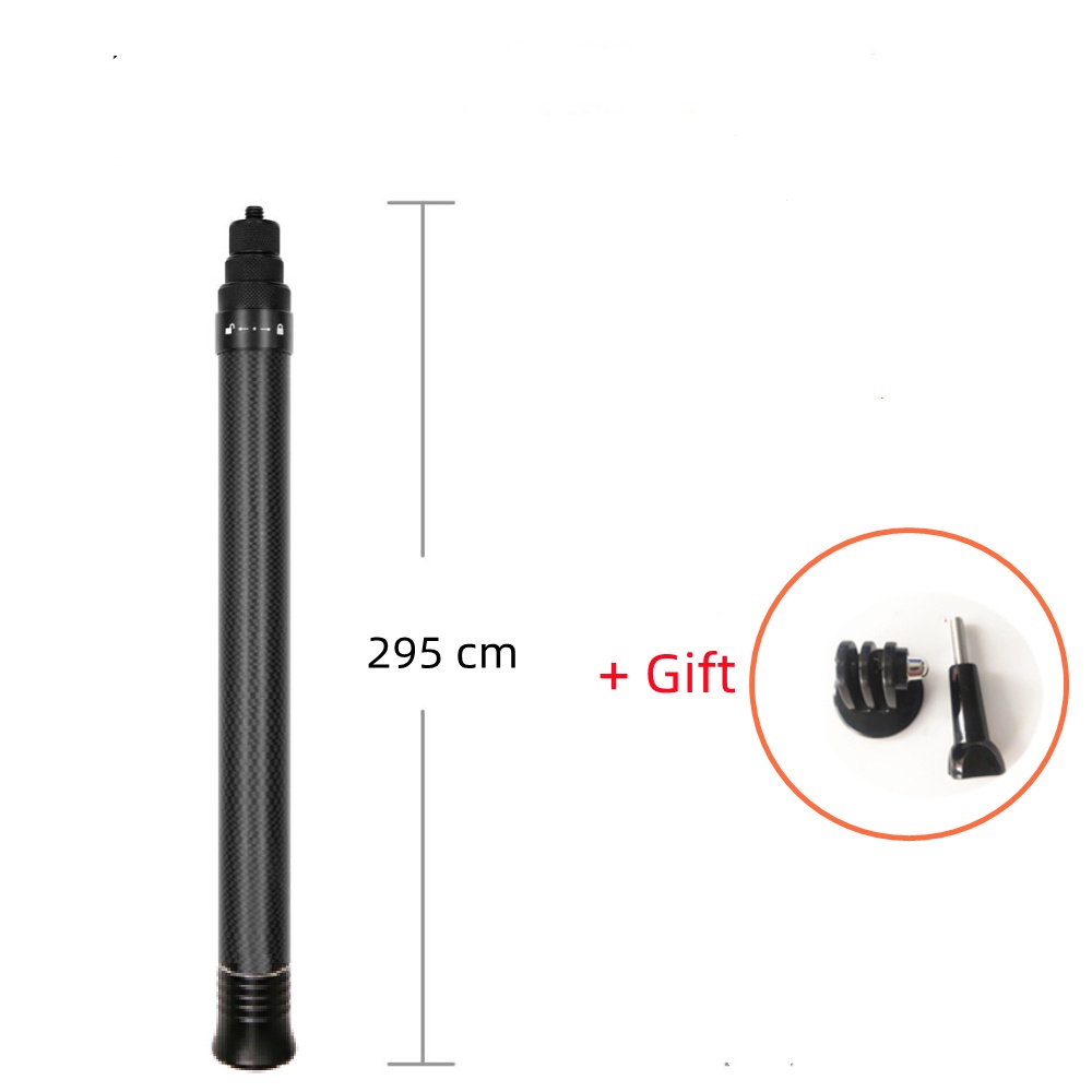 Gậy Tự Sướng 3M Bằng Sợi Carbon Siêu Dài Vô Hình Cho Insta360 ONE X2 / ONE RS / R / ONE X GoPro 10 / 9T