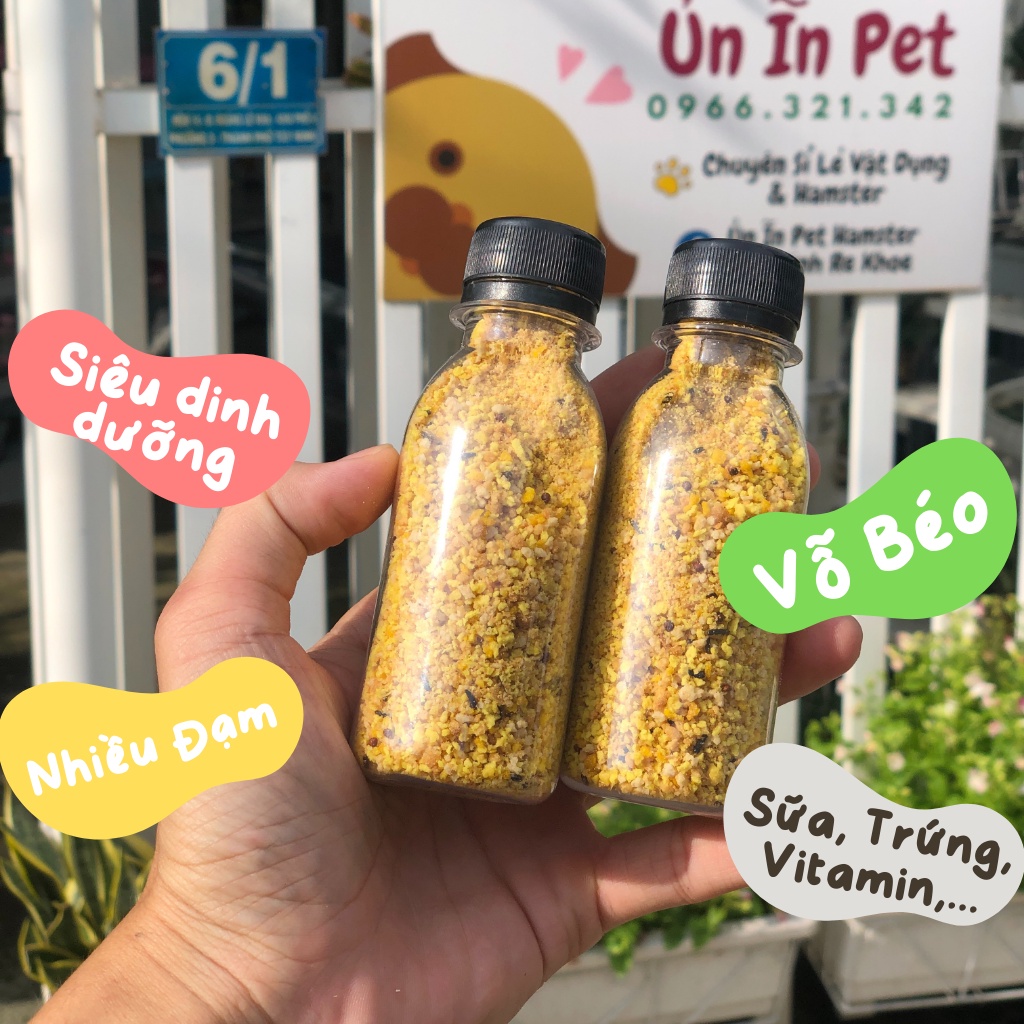 Đồ ăn cho hamster, CỐM TRỨNG CHAI 100ML siêu dinh dưỡng, thơm ngon