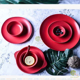 Bộ bát đĩa lẻ Red Valvet - gốm sứ cao cấp