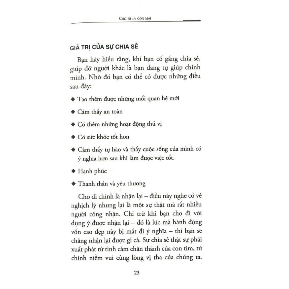 Sách - Cho Đi Là Còn Mãi - First News