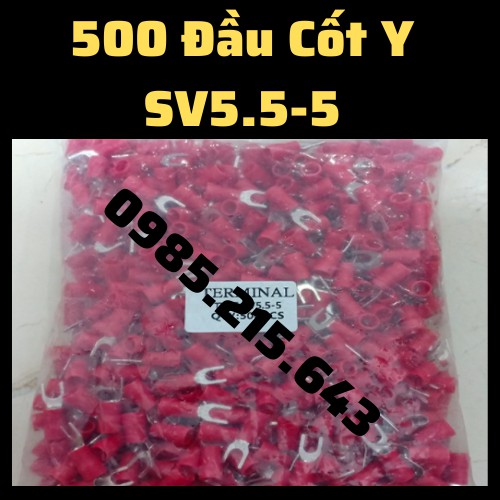 500 Đầu cos chữ Y SV5.5-5, cốt chẻ 5.5-5, đầu cos dây điện, y5.5-5