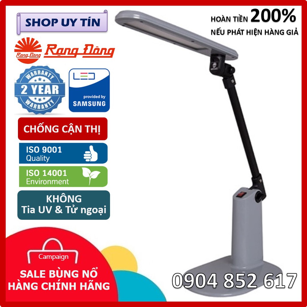 ❌Cỡ ĐẠI❌Đèn bàn (đèn học) LED Rạng Đông cao cấp 5W, góc chiếu rộng, siêu sáng RD-RL-14