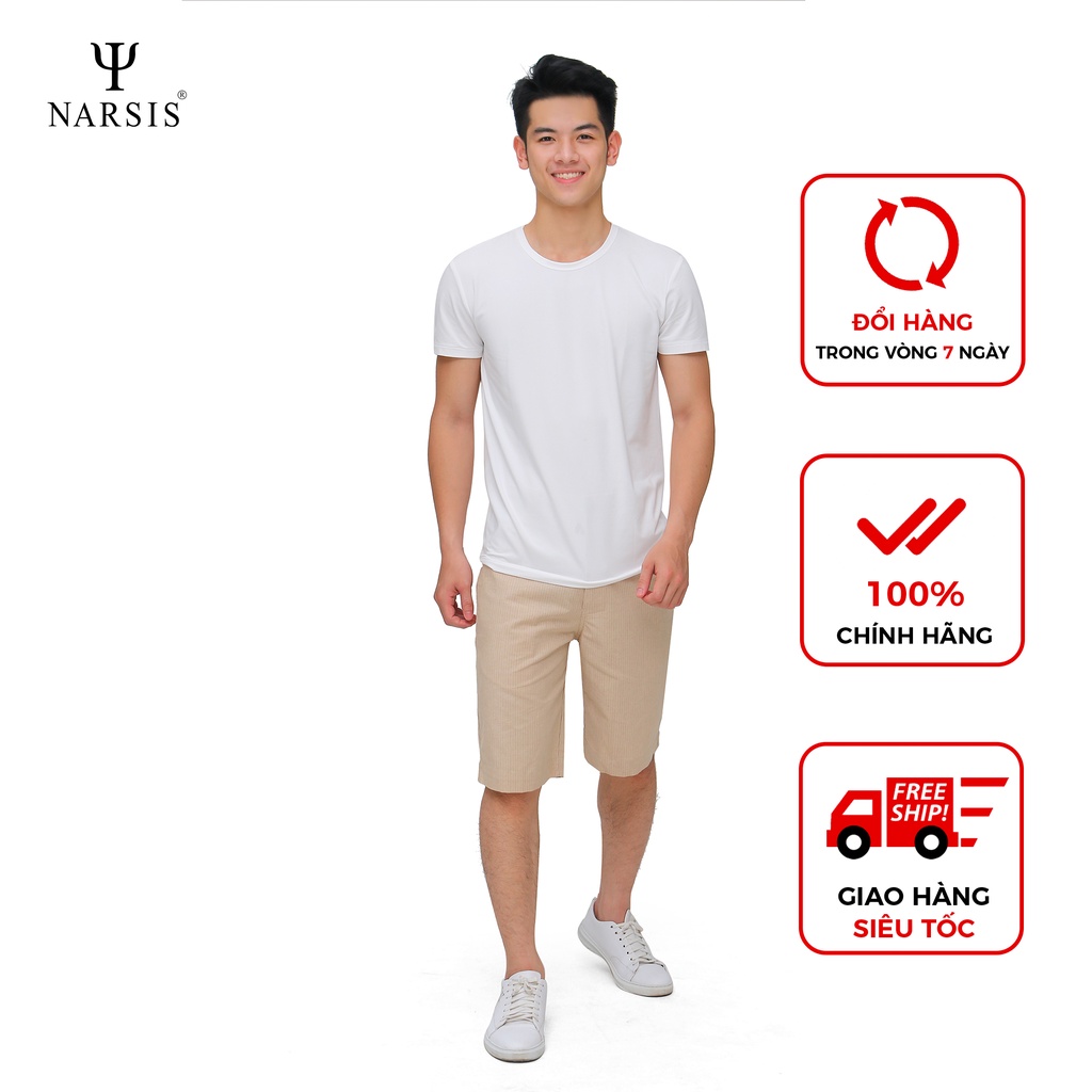 Quần short nam Narsis S4014 vàng kẻ tăm