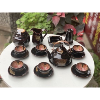 Bộ ấm chén men hỏa biến mới ( Bát Tràng)
