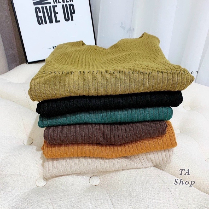Váy len suông gân tăm cổ tròn QC