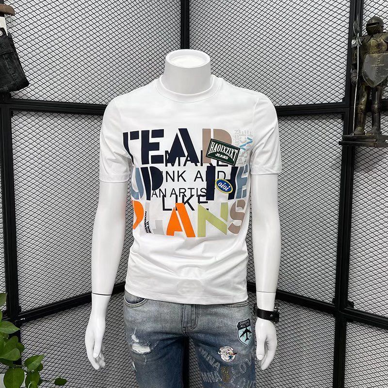 Áo Thun Tay Ngắn Cổ Tròn Chất Liệu 100% Cotton In Họa Tiết Hoạt Hình Thời Trang Mùa Hè Cho Nam 2022